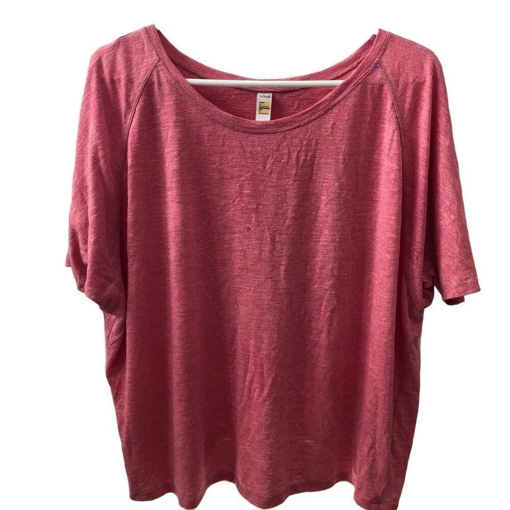 Lole Womens Mercy Top L Heathered Salmon Pink Boxy Fit Athleisure